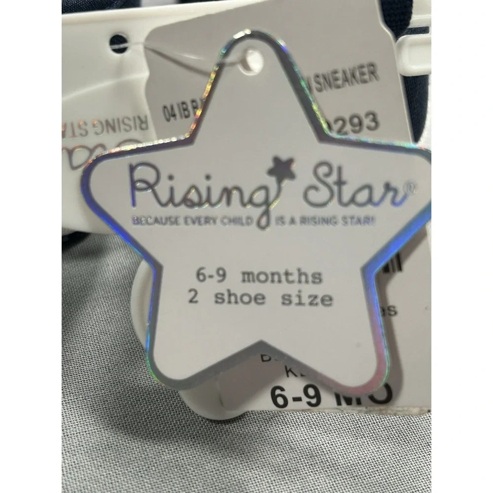 New Rising Star Baseball Baby Shoes 6-9 Month‎ Right Shoe Has Yellowed From Sun